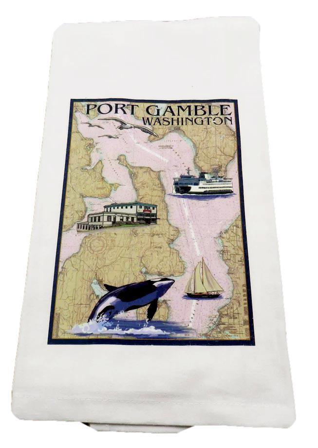 Port Gamble Nautical Chart - LP Towel - Port Gamble General Store & Cafe