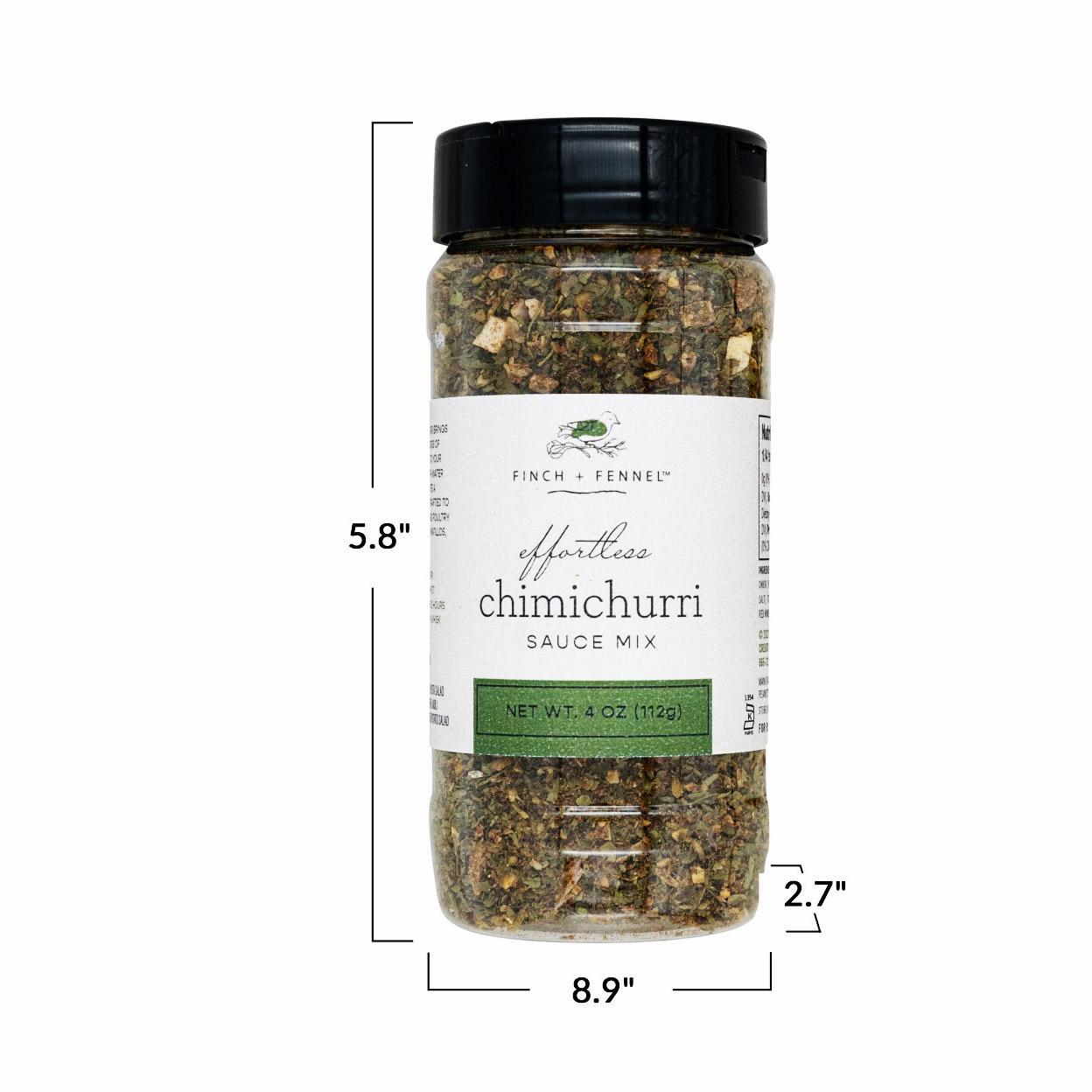 Finch + Fennel Effortless Chimichurri Sauce Mix size