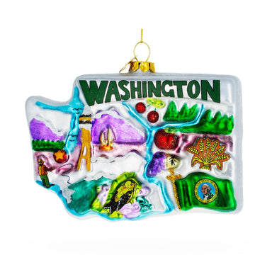 Scenic Washington State Glass Ornament