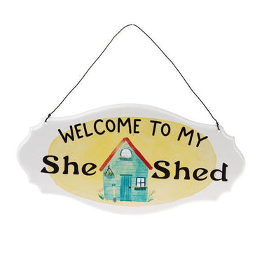 She Shed Wall Sign: Charming Metal Décor for Your Retreat