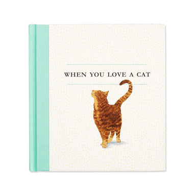 the book "When You Love a Cat" shows a cute orange cat illustration on the cover  