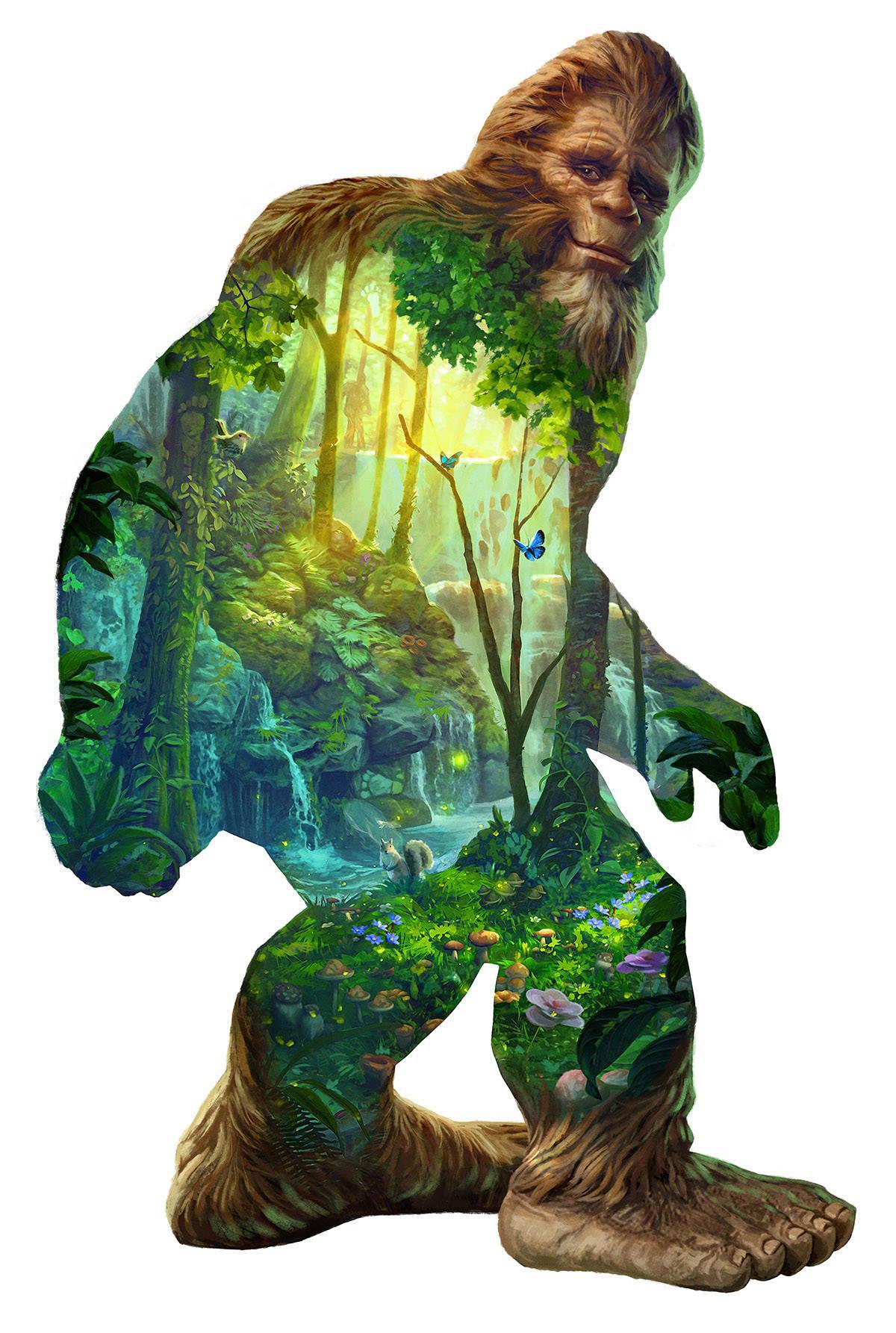 Bigfoot Shaped Jigsaw Puzzle - Port Gamble General Store & Cafe