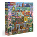 Jigsaw puzzle box with colorful design of a house and various rooms.