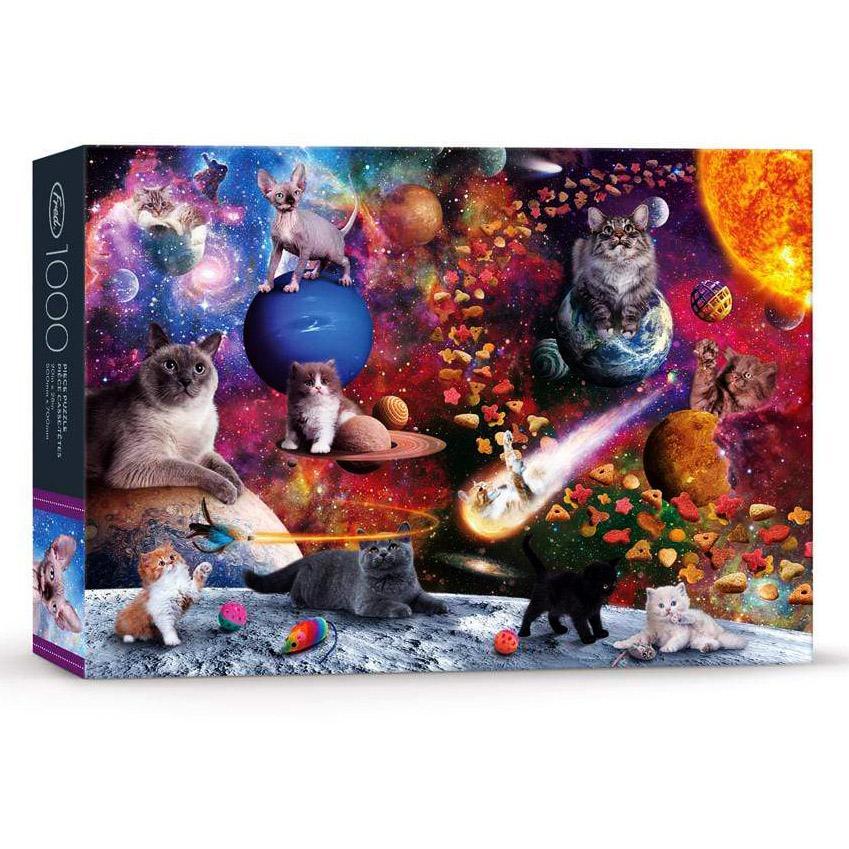 1000 Piece Puzzle: Galaxy Cats - Fred Artist Series by Jennifer Norwood