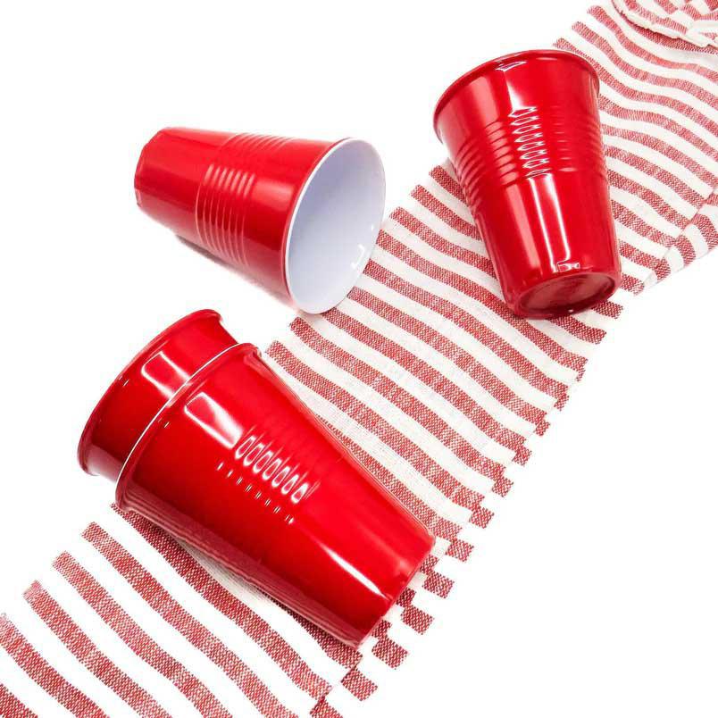  Set of 4 Reusable Melamine Red Plastic Party Cups : Home &  Kitchen