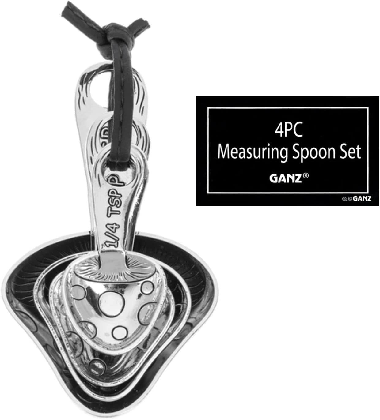 Mushroom Measuring Spoon Ring Set! This set includes four different measuring spoons: 1 TBSP, 1 tsp, 1/2 tsp, and 1/4 tsp. Crafted with intricate mushroom design