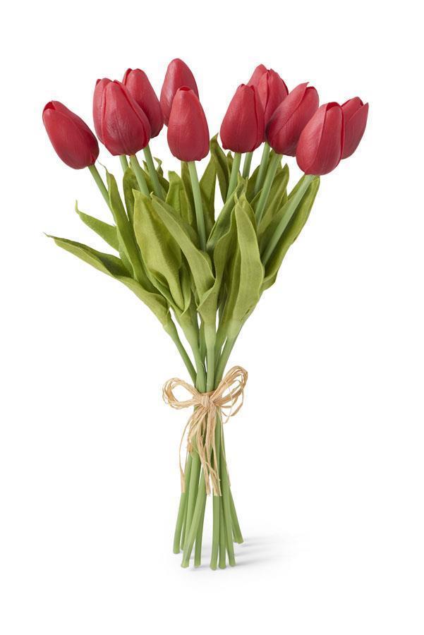 13" Red Real Touch Mini Tulip Bundle – 12 Stems