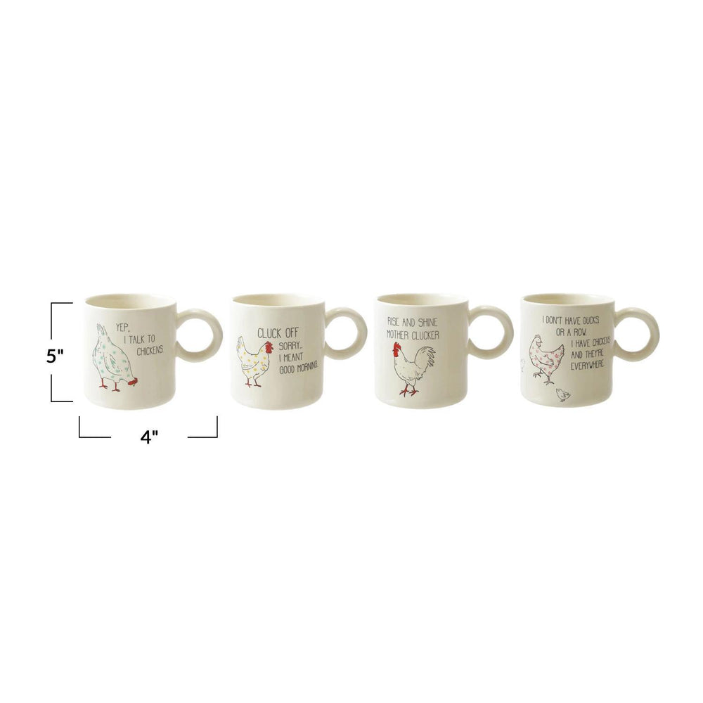 Mug w/Chicken & Saying, 4 styles DG1218A