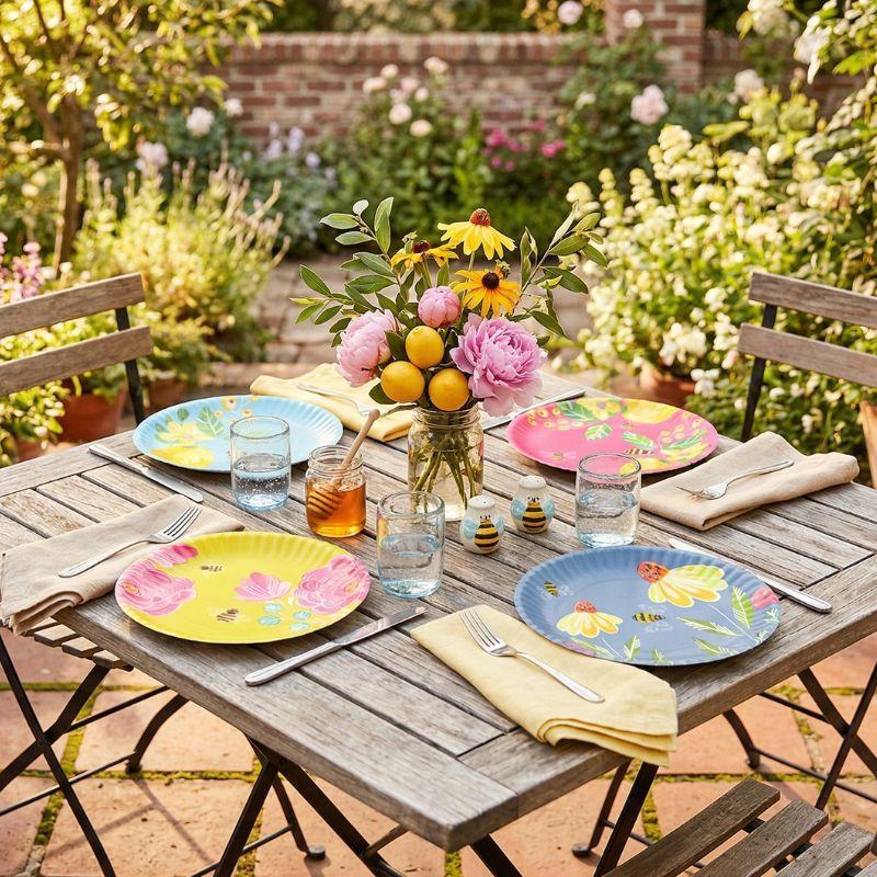 Melamine Bee & Flower Plates - Set Of 4 ME0600