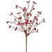 18" Metallic Jingle Bell Berry Leaf Spray – Champagne & Red