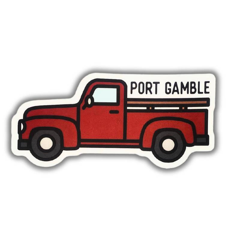 sticker 0585N old red pickup