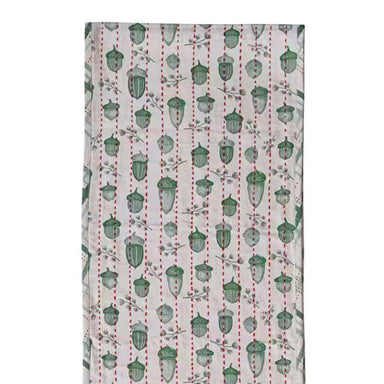 Fabric with acorn pattern on a white background