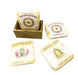  set of four stylish and eye-catching coasters features a multicolor bee design