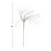 Decorative palm-like branch with measurements on a white background