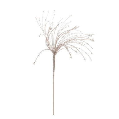 22" Silver Metal & Glass Beaded Spray – Holiday Décor