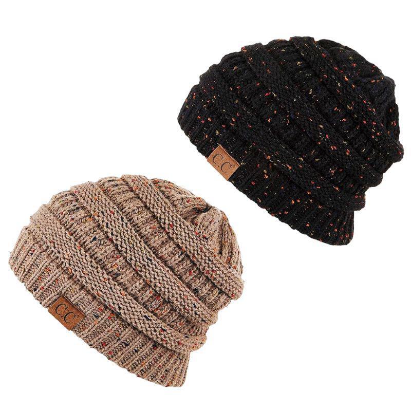 Beanie Speckled Faux Fur Lined