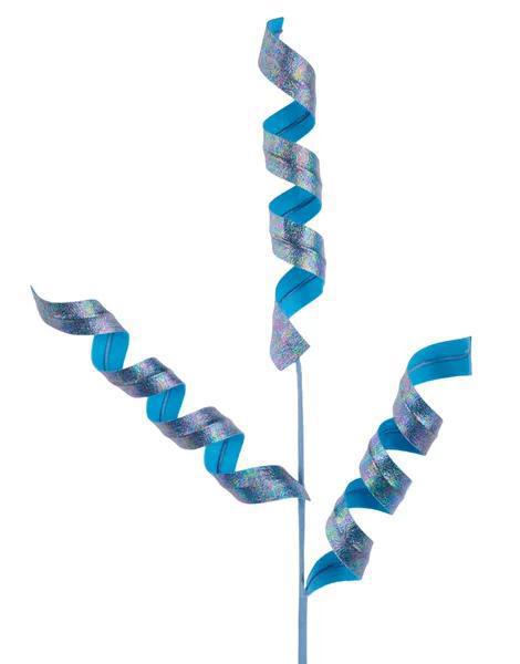 27" Iridescent Fabric Curl Spray – Whimsical Blue Accent