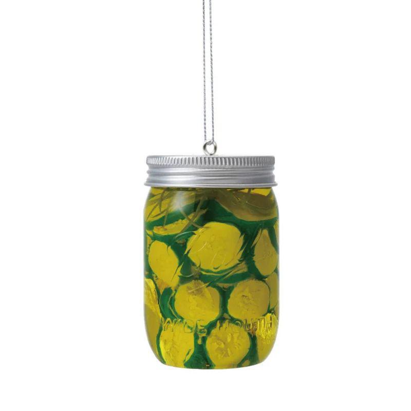 3.25" Glass Pickle Jar Ornament – Whimsical Holiday Decor