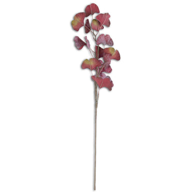 30" Burgundy Two-Tone Faux Gingko Stem | Fall Floral