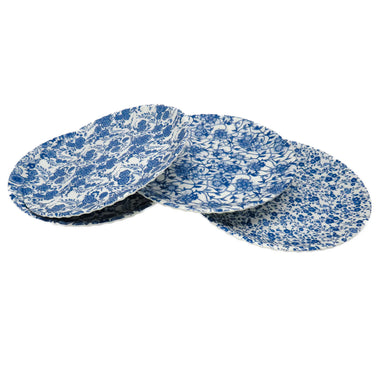 Blue Floral Melamine Plates set of 4
