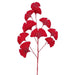 32" Velvet & Glitter Ginkgo Spray – Tt Red Holiday Accent