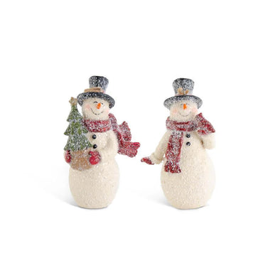 4.25" Glitter Resin Snowman Ornament – K&K Interiors, Assorted