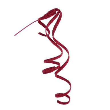 46" Glitter & Bead Curly Spray – Burgundy Holiday Accent