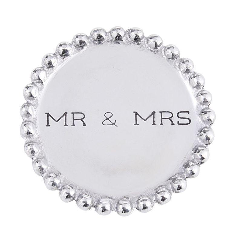 Mr. & Mrs. Beaded Pewter Coaster