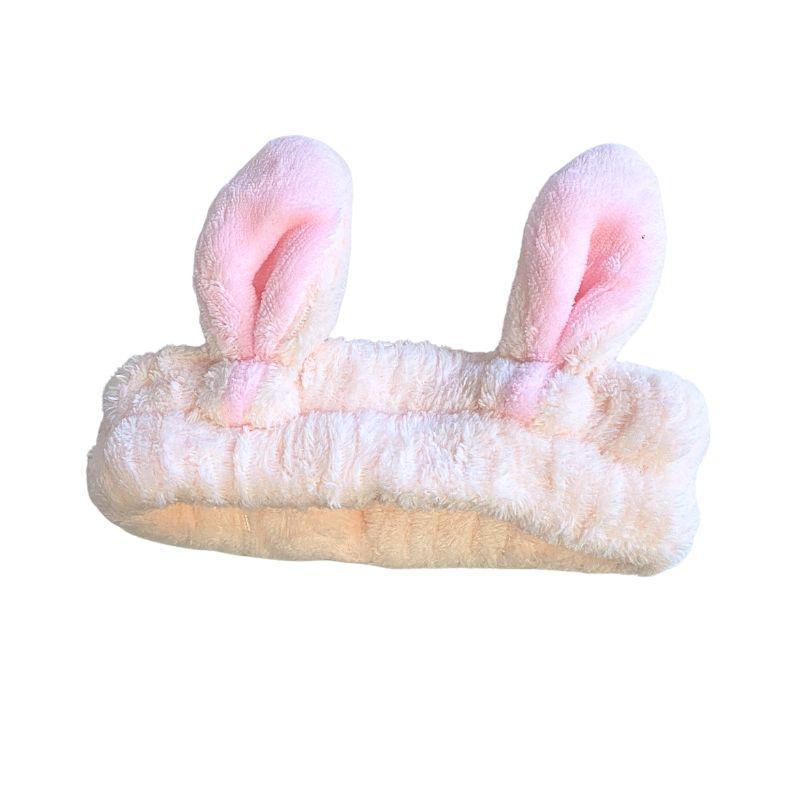Bunny Ear Fluffy Headband - Pink or White
