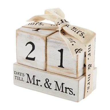 calendar blocks countdown for wedding, "Days till Mr.& Mrs."
