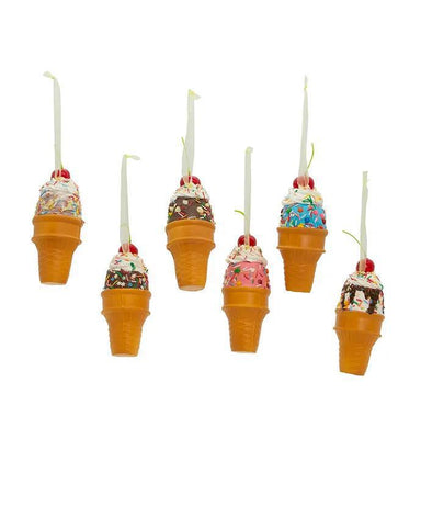 6" Foam Ice Cream Cone Ornaments – Assorted Colors