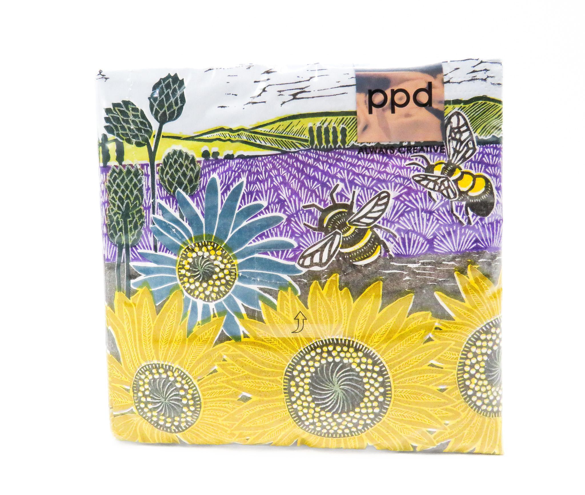 PPD Bev Napkins - Lavender & Sunflowers