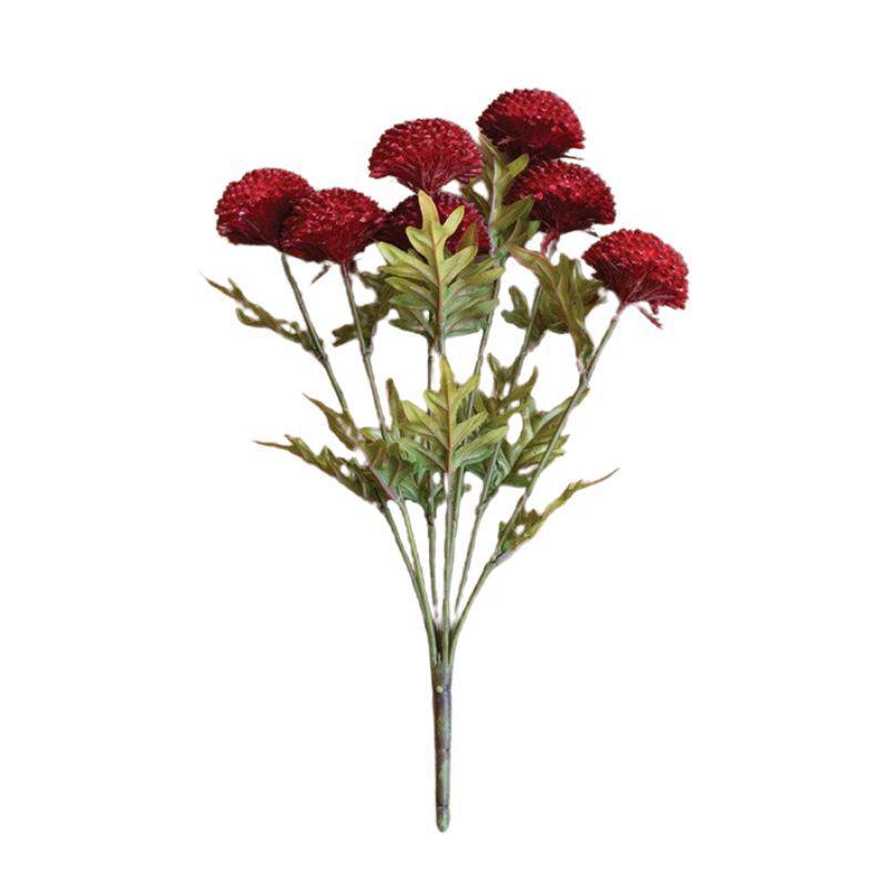 7-Stem Red Ball Dahlia Bundle – 18" Artificial Blooms