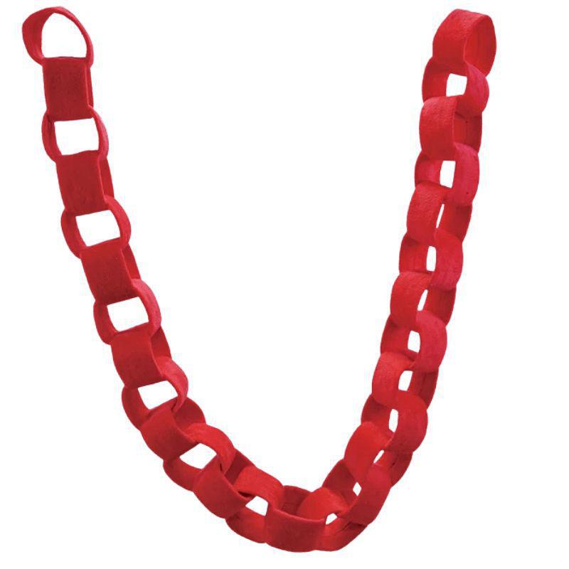 72" Red Velvet Chain Link Garland – Festive Holiday Decor
