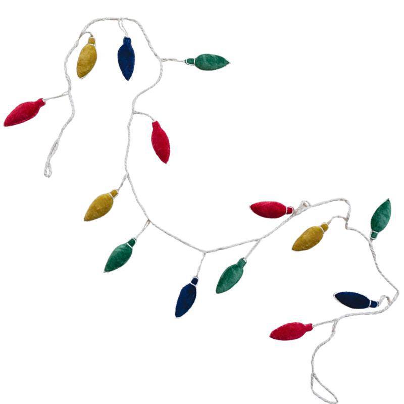 72" Woven Cotton Velvet Christmas Light Garland – Multi Color