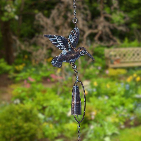 Hummingbird Rain Chain Patina