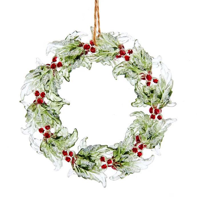 Wreath W/ Glitter Ornament - T2889