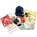 Birthday gift set for him: Includes a stylish cap, mini celebration kit, box of chocolates, quirky pair of socks, a humorous towel, a chocolate bar, happy birthday napkins and happy birthday string lights