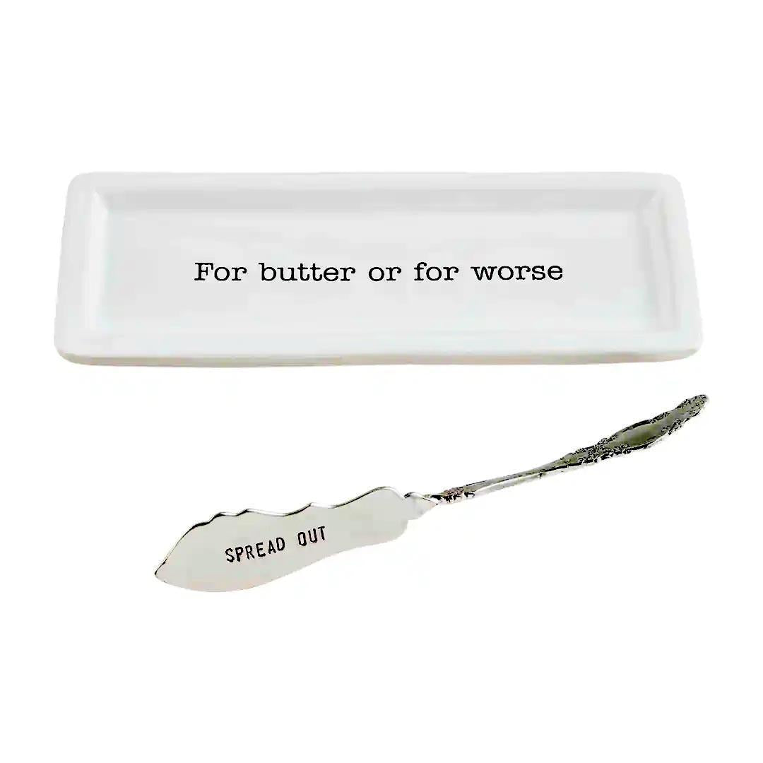 "For butter or for worse" Ceramic Butter Dish Set