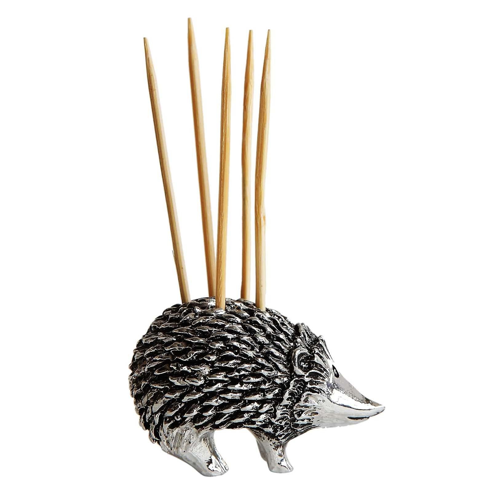 Pewter Hedgehog Toothpick Holder - Adorable and Functional