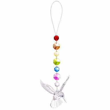 9" Rainbow Hummingbird Ornament - Vibrant Multicolor Acrylic