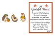 Decorative hedgehog figurines with a 'Grateful Heart' message on a white background