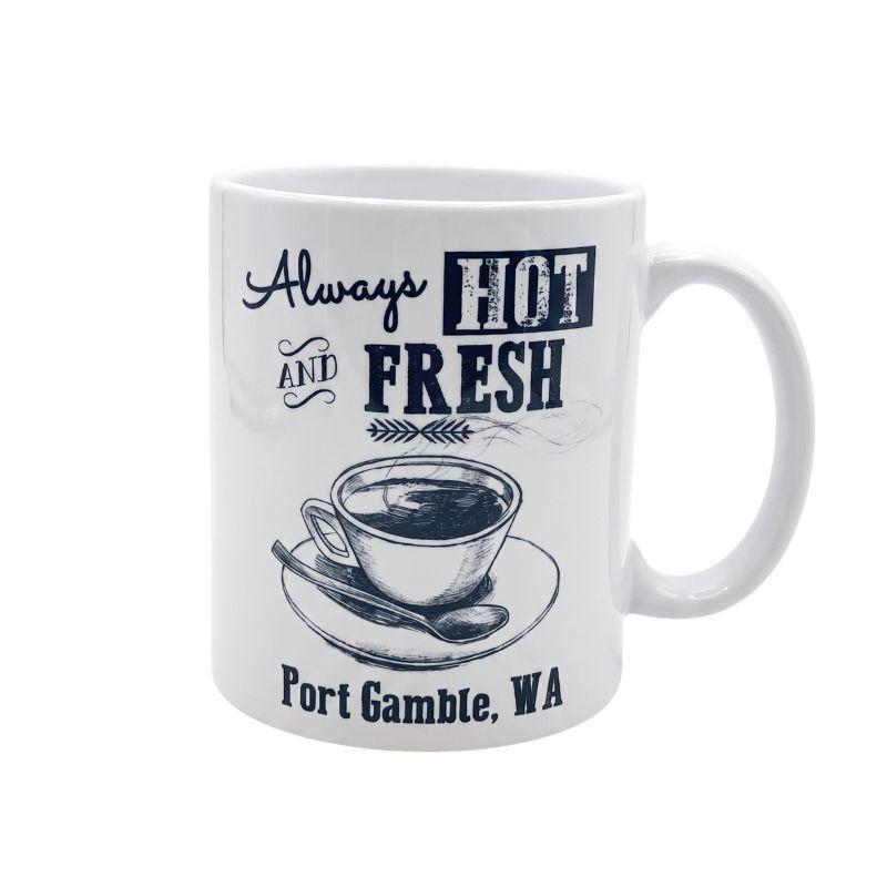 Always Hot & Fresh Port Gamble Mug – 11 oz Vintage Ceramic Cup