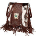American Darling Western Cowhide Fringe Crossbody Bag – Brown