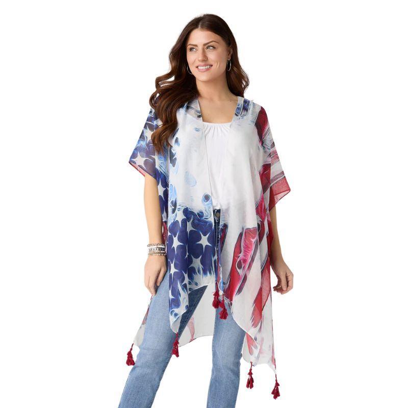 Americana Flag Wrap – Festive 4th of July Layer