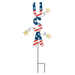 Decorative garden stake with 'USA' and star designs on a white background