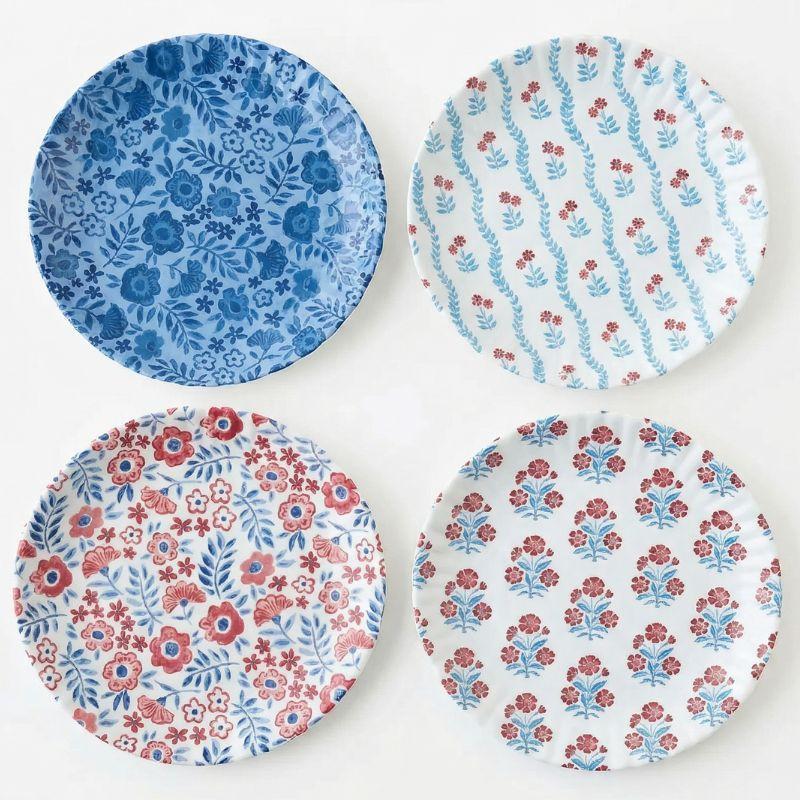 Americana Melamine Plates – Set of 4, 9" Patriotic BBQ & Picnic