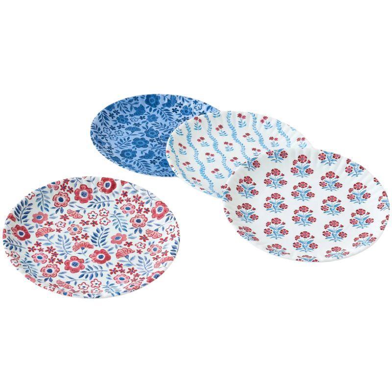 Americana Melamine Plates – Set of 4, 9" Patriotic BBQ & Picnic