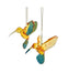 Aqua & Gold Hummingbird Ornament – Elegant Holiday Accent