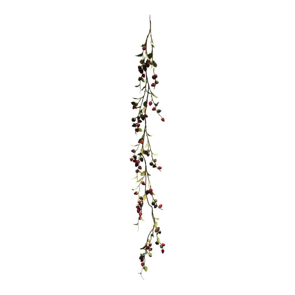Artificial berry garland on a white background